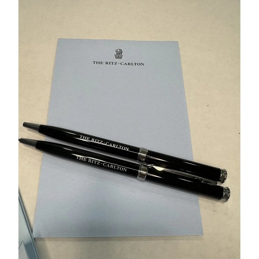 Ritz Carlton Lot Of 4 Items, 2 Pens, 1 Notepad, 1 Bag Collector Must Have